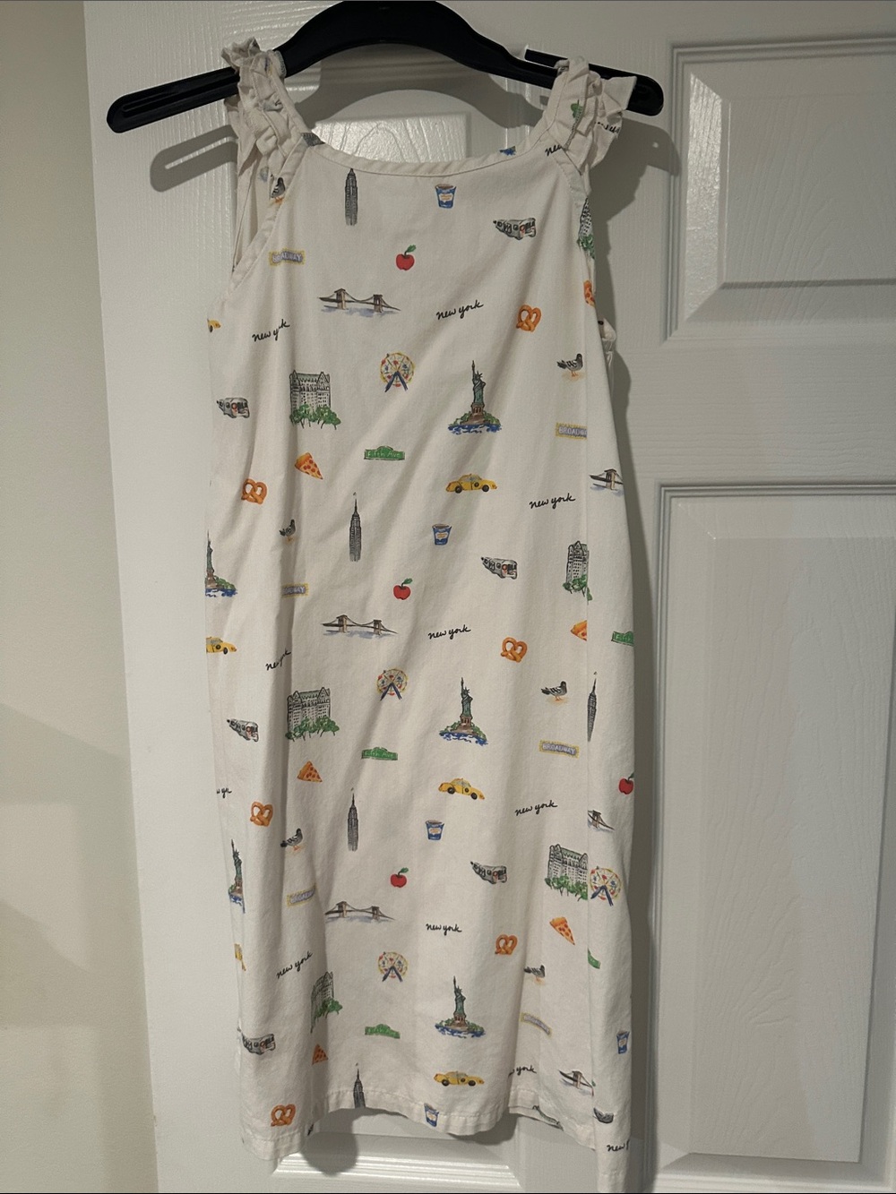 White Kids Sundress with New York Motif